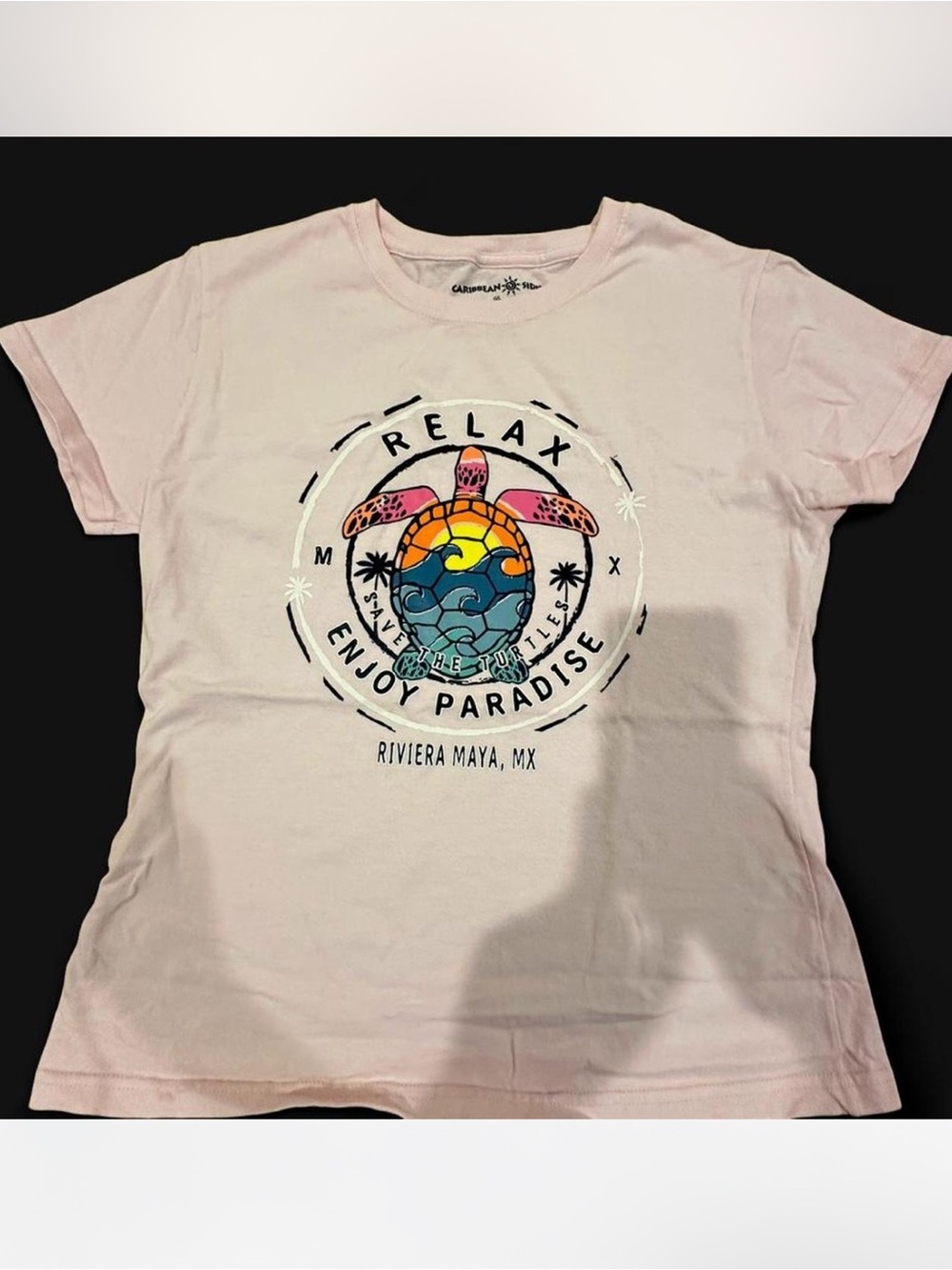 Riviera Maya Relax Enjoy Paradise Pink Graphic Tee